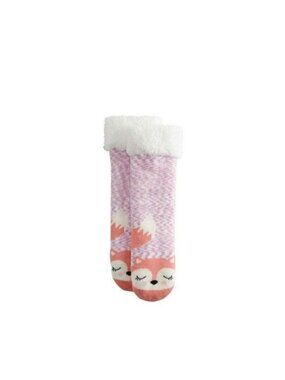 Kookie Kritters Girls Cozy Warm Slipper Socks Fox Designs Size 6-8.5